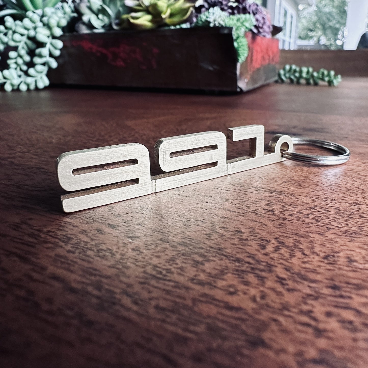991 Brass Porsche Keychain