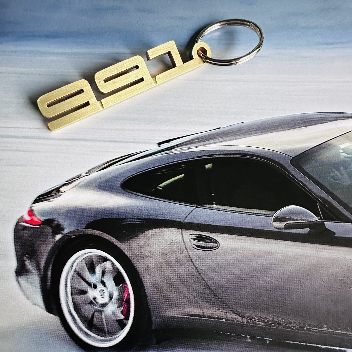 991 Brass Porsche Keychain