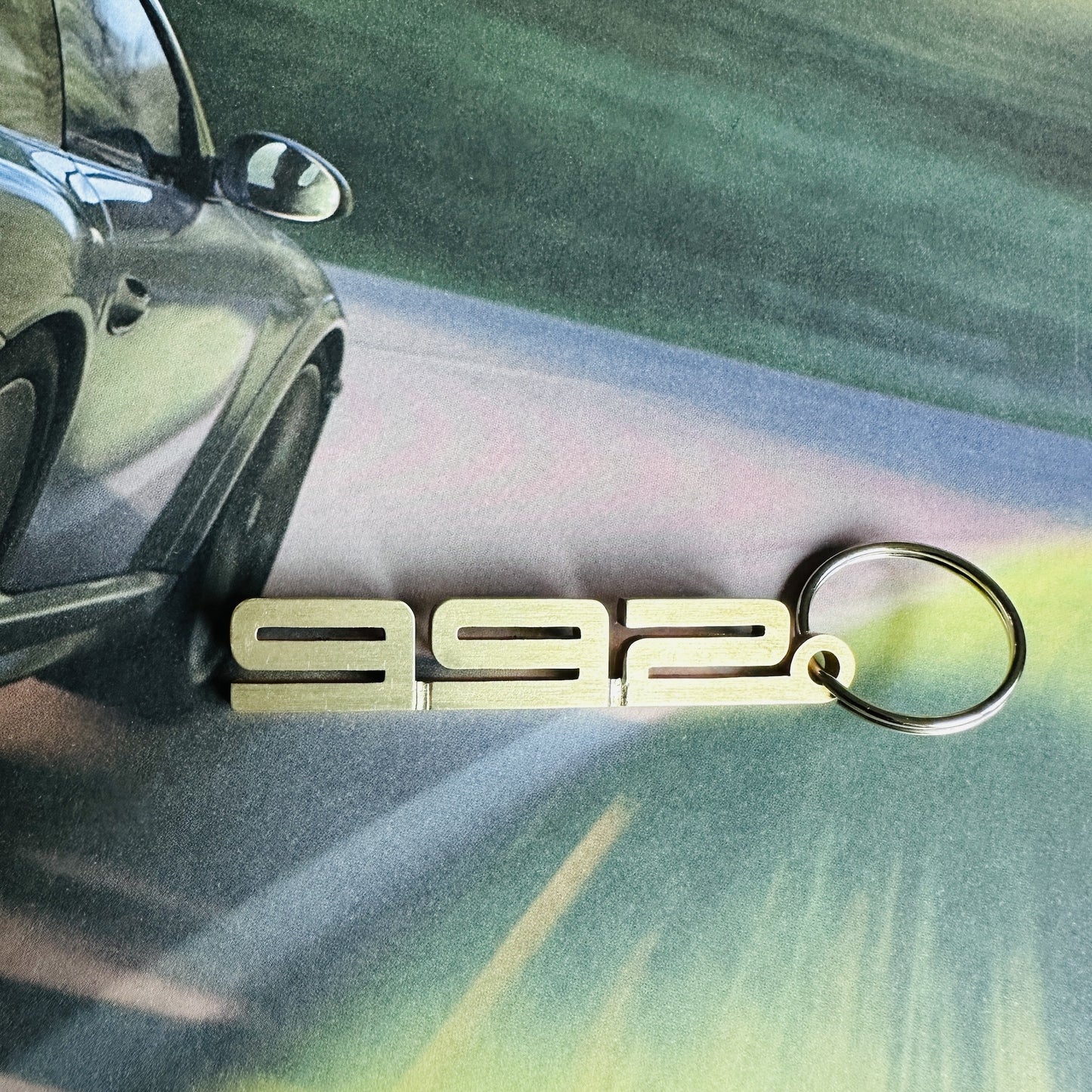 992 Brass Porsche Keychain