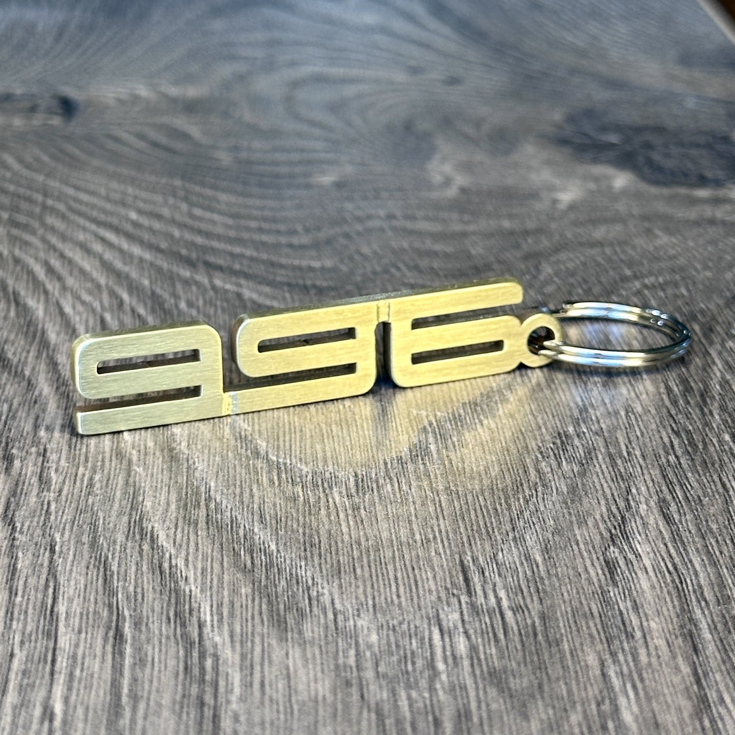 996 Brass Porsche Keychain