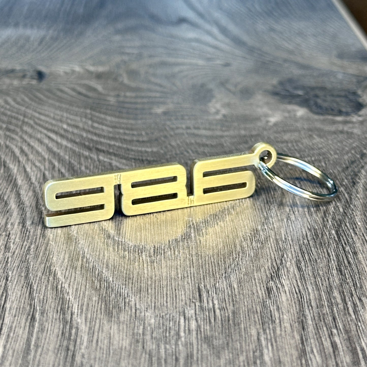 986 Brass Porsche Keychain