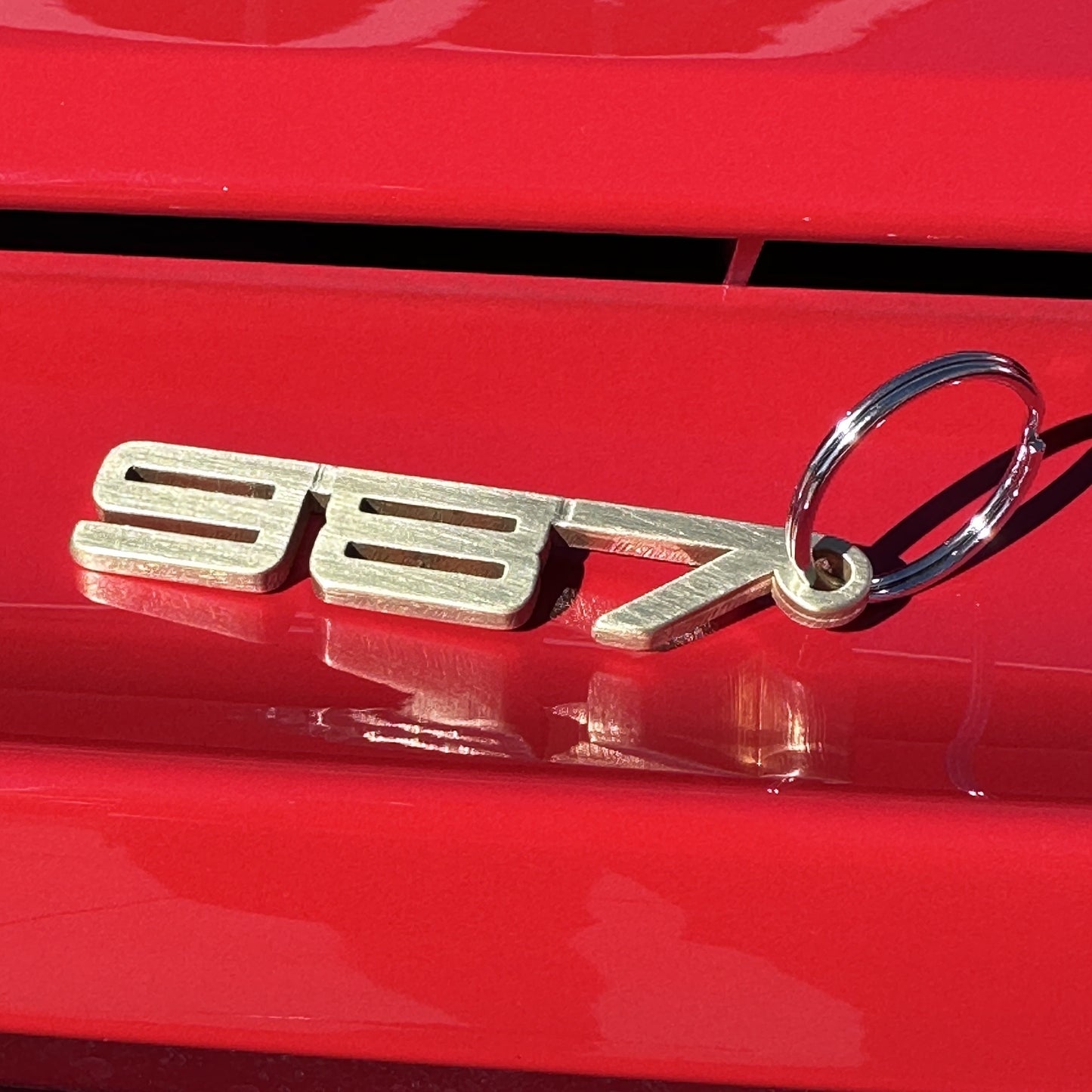 987 Brass Porsche Keychain