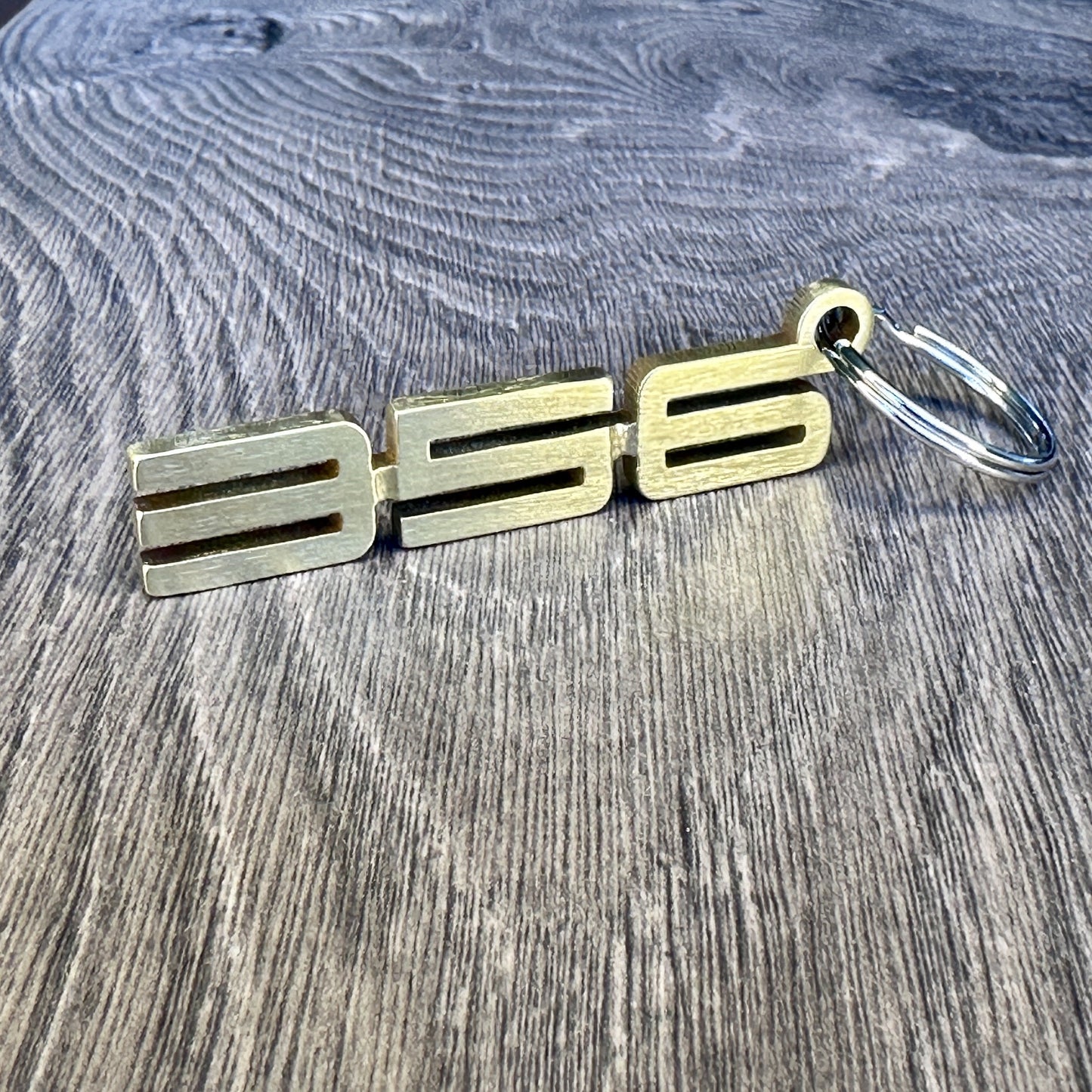 356 Brass Porsche Keychain