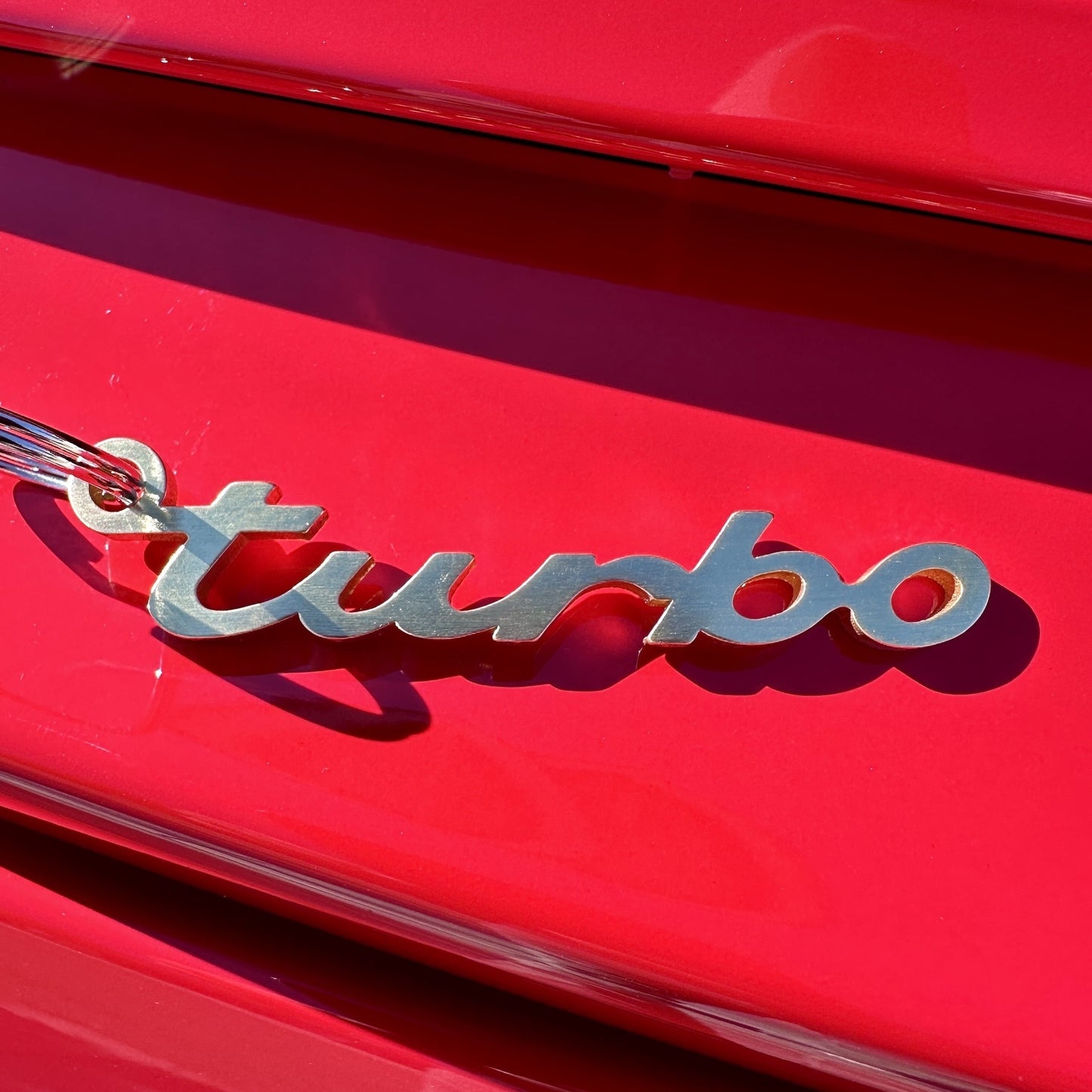Turbo Porsche Brass Keychain