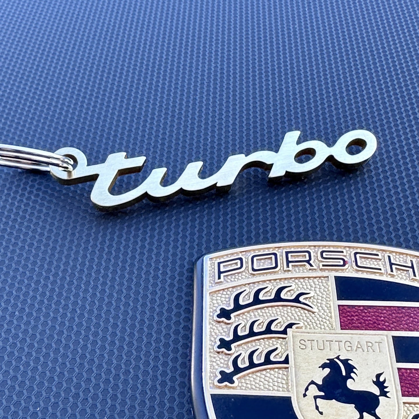 Turbo Porsche Brass Keychain