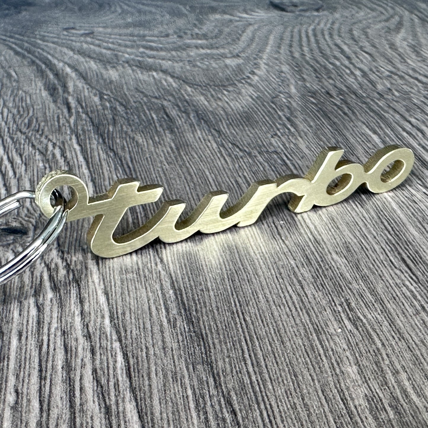 Turbo Porsche Brass Keychain