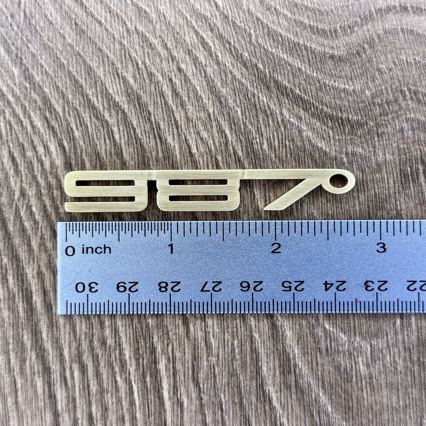 987 Brass Porsche Keychain